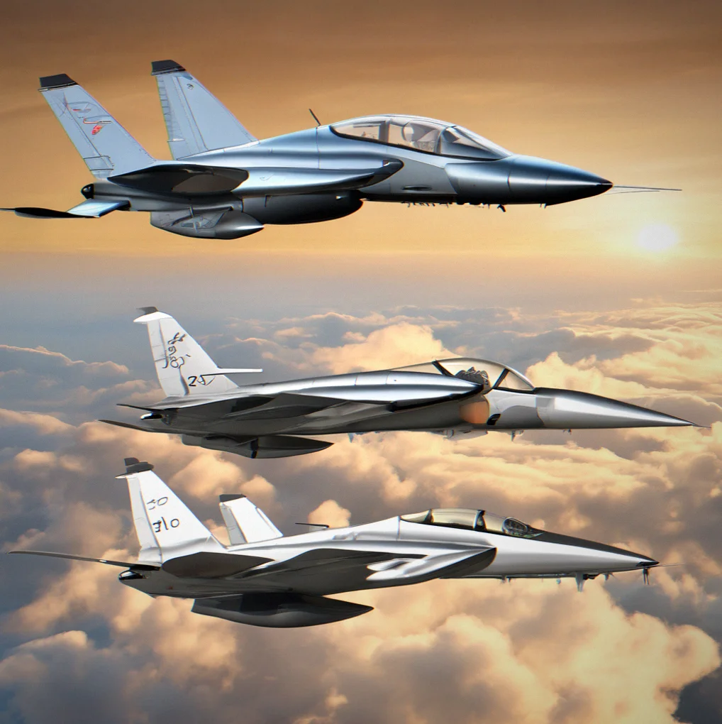 Side-by-side aircraft comparison showing progression from base model to heavily upgraded variant with visible armor and engine modifications